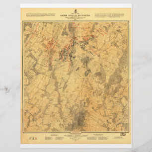 Mapa do Campo de Batalha de Gettysburg por John Ba