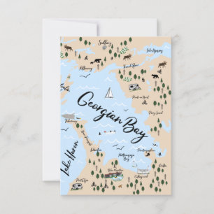 Mapa do Cartão de Nota de Baía Georgiano