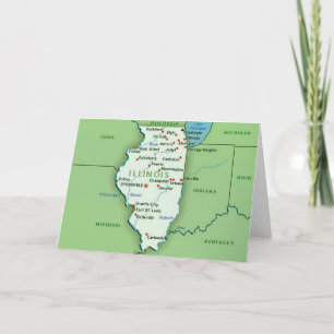 Mapa do Cartão de Saudação de Illinois