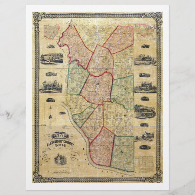 Mapa do Condado de Clermont (Ohio) (1857) (Frente)