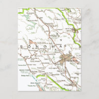 Mapa do Condado de Sonoma CA Cartão Postal