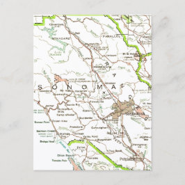 Mapa do Condado de Sonoma CA Cartão Postal