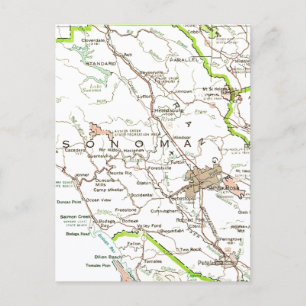 Mapa do Condado de Sonoma CA Cartão Postal