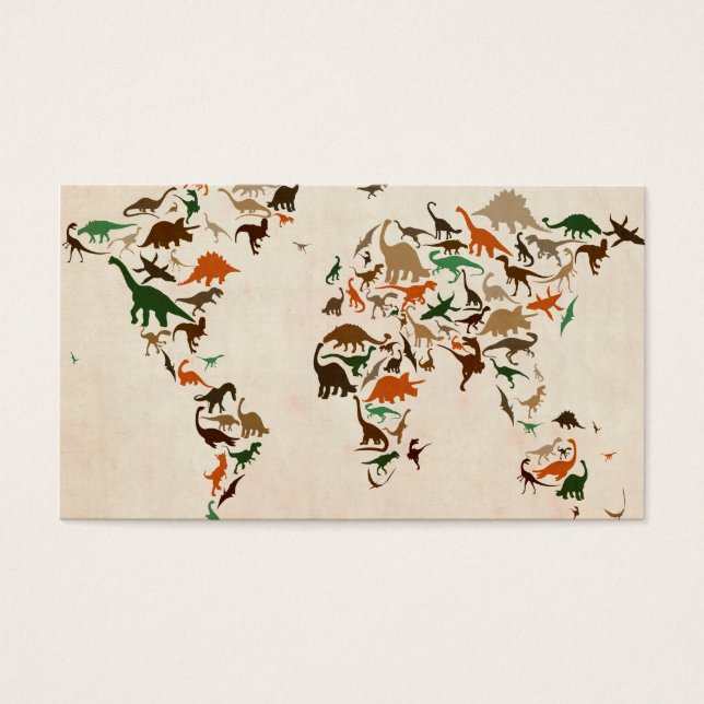 Mapa do Dinossauro do Mapa Mundial (Frente)