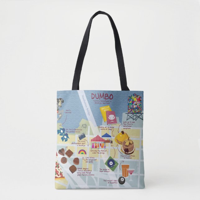 Mapa do Dumbo Brooklyn New York Tote Bag (Frente)