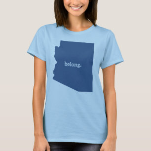Mapa do Estado da arizona Perto da Camisa T