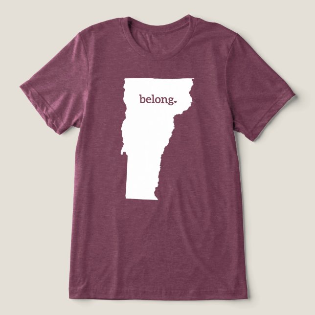 Mapa do Estado de Vermont Belong (Design frontal)