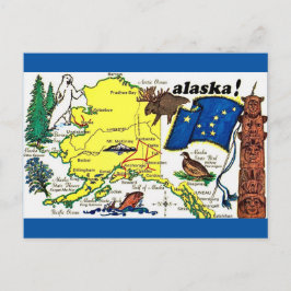 Mapa do Estado do Alasca Cartão Postal
