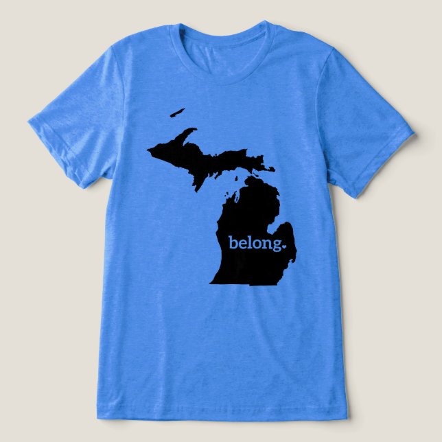 Mapa do Estado do Michigan Belong (Design frontal)