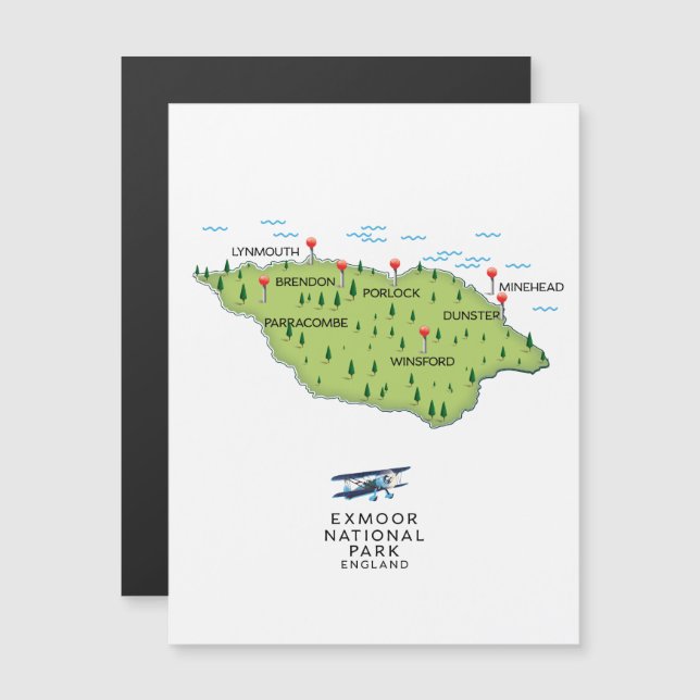 Mapa do Exmoor National Park (Frente/Verso)