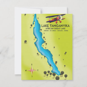 Mapa do Grande Lago Africano do Lago Tanganyika