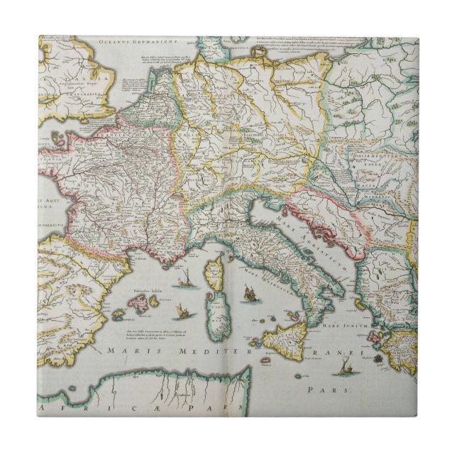 Mapa do império de Charlemagne (Frente)