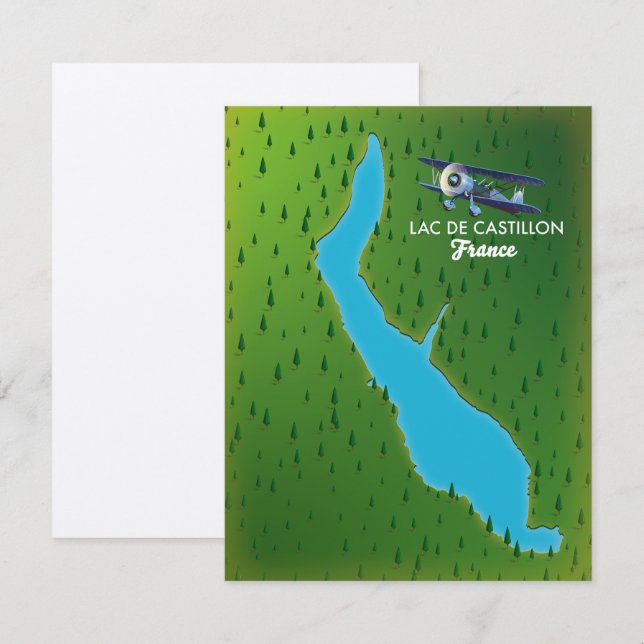 Mapa do Lac de Castillon França (Frente/Verso)