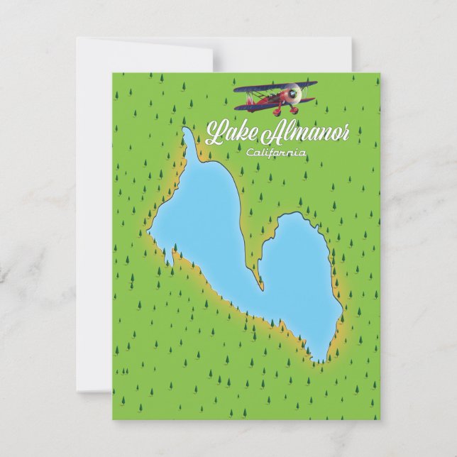 Mapa do Lago Almanor California USA (Frente)