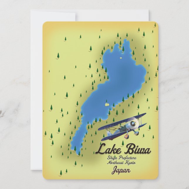 Mapa do Lago Biwa Japão (Frente)