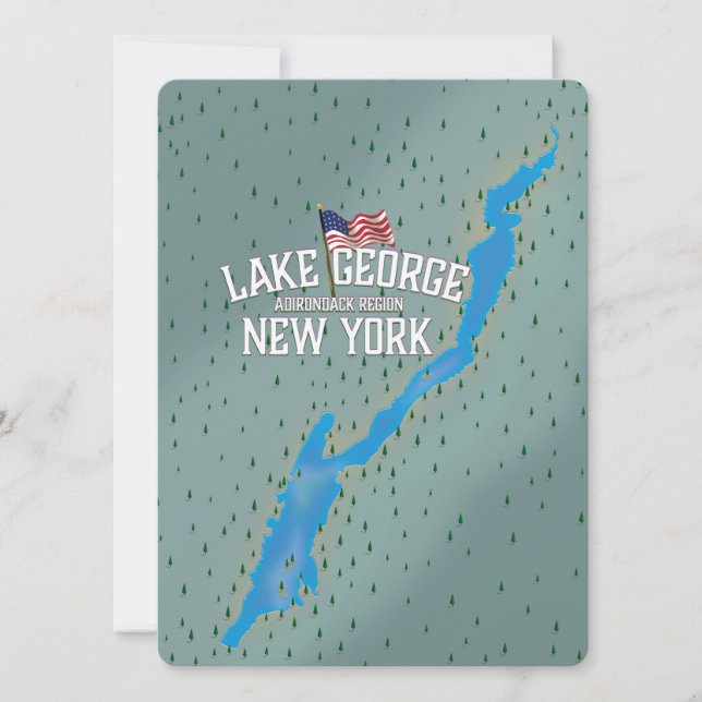 Mapa do Lago George Nova York (Frente)