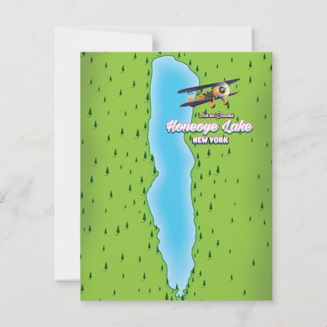 Mapa do Lago Honeoye Nova York (Frente)