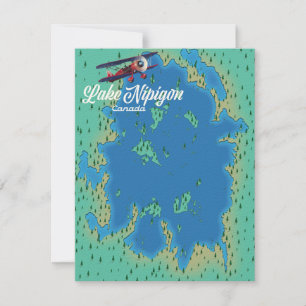 Mapa do Lago Nipigon Canadá