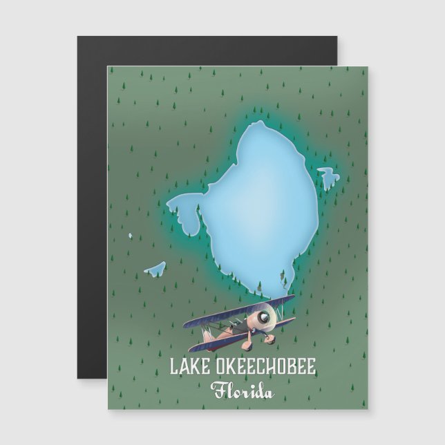 Mapa do Lago Okeechobee Flórida. (Frente/Verso)