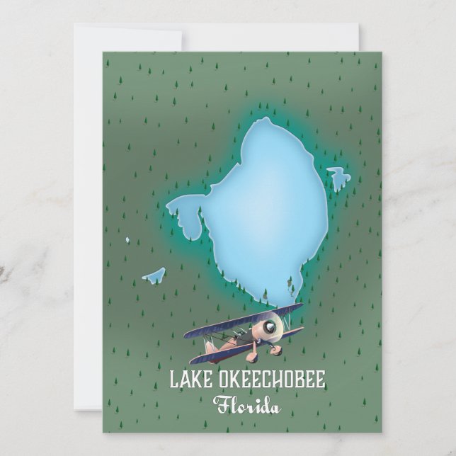 Mapa do Lago Okeechobee na Flórida. (Frente)