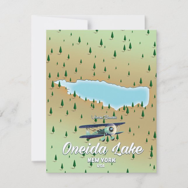 Mapa do Lago Oneida em Nova Iorque (Frente)