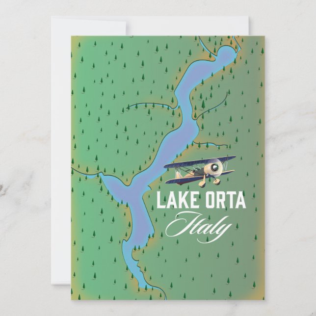 Mapa do lago Orta Itália (Frente)