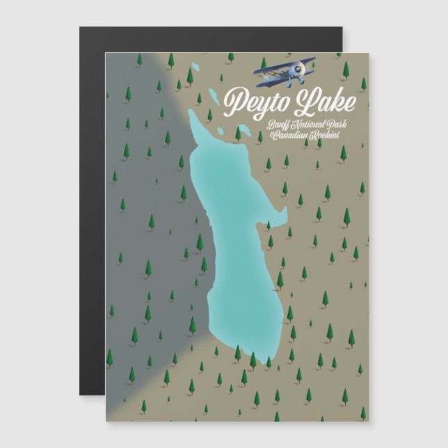 mapa do lago Peyto Rochosas Canadenses (Frente/Verso)