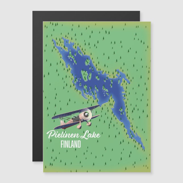 Mapa do Lago Pielinen Finlândia (Frente/Verso)