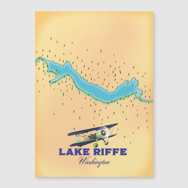 Mapa do Lago Riffe Washington (Frente)