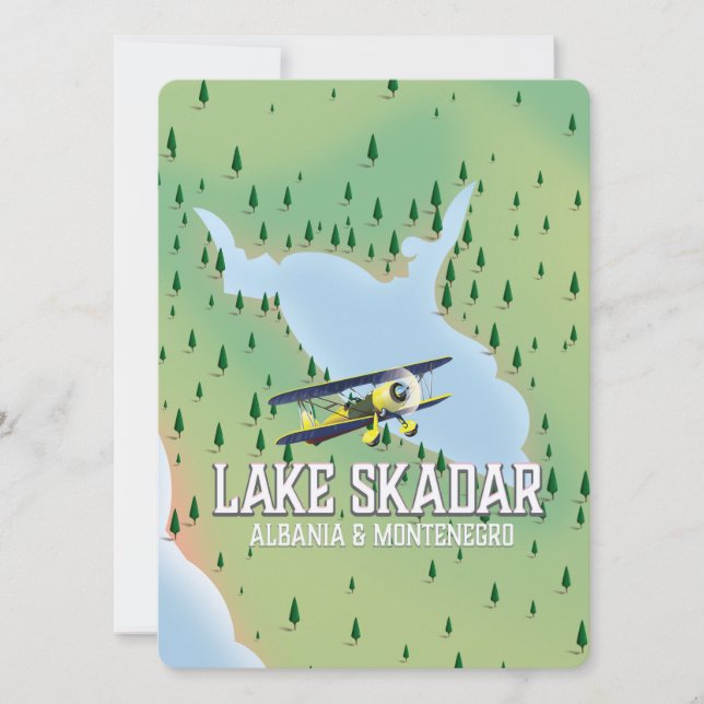Mapa do Lago Skadar Albânia e Montenegro (Frente)