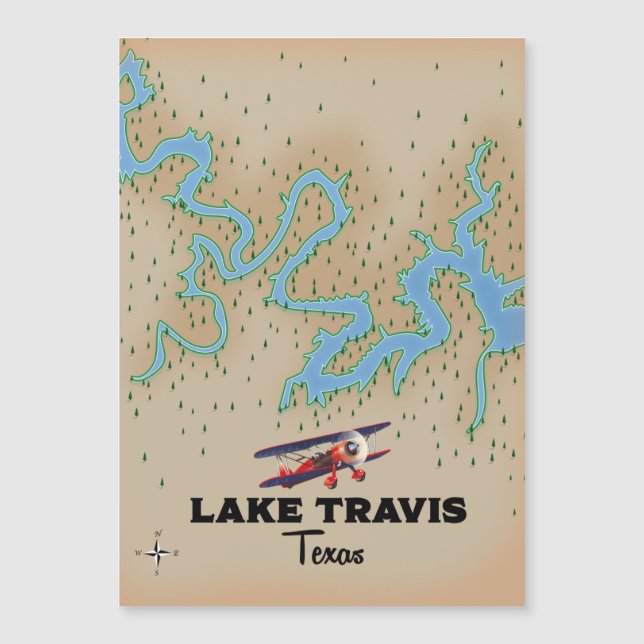 Mapa do Lago Travis Texas (Frente)