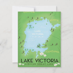 Mapa do Lago Vitória - arte de viagem do Grande La