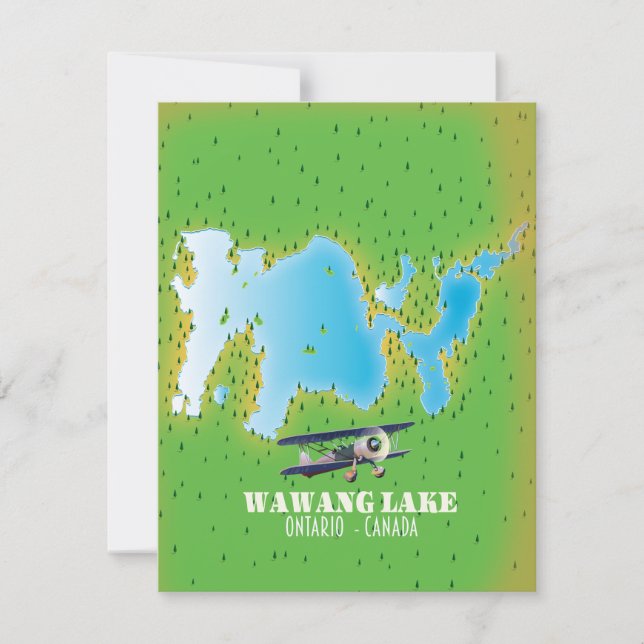 Mapa do lago Wawang Lake Ontario Canada (Frente)