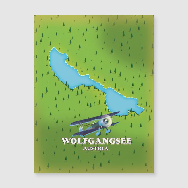 Mapa do lago Wolfgangsee na Áustria (Frente)