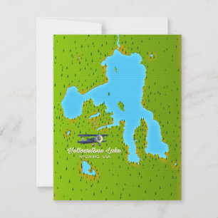 Mapa do Lago Yellowstone, Wyoming