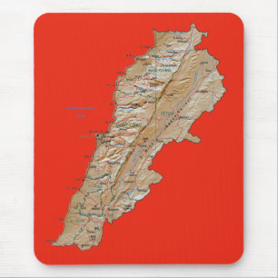 Mapa do Líbano do Mousepad