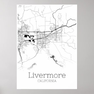 Mapa do Livermore - Califórnia - Poster do mapa da