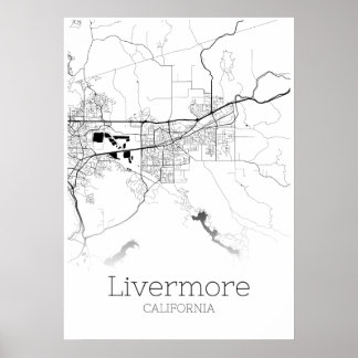 Mapa do Livermore - Califórnia - Poster do mapa da