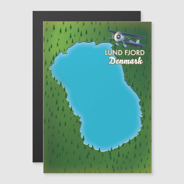 Mapa do Lund Fjord Dinamarca (Frente/Verso)