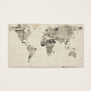 Mapa do mapa do mundo dos cartão velhos