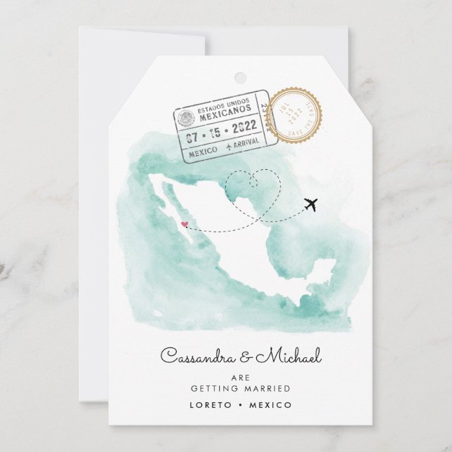Mapa do México | Loreto | Casamento de Destino (Frente)