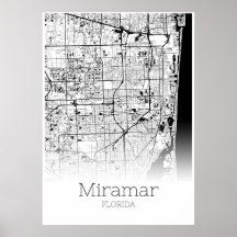 Mapa do Miramar - Flórida - Poster do Mapa da Cida