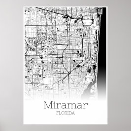 Mapa do Miramar - Flórida - Poster do Mapa da Cida