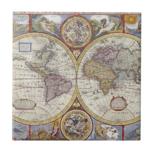 Mapa do mundo 1626 do vintage