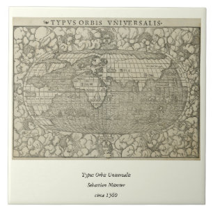 Mapa do mundo antigo por Sebastian Münster cerca