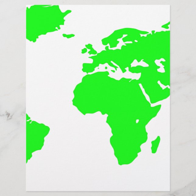 Mapa do Mundo Branco Verde (Frente)