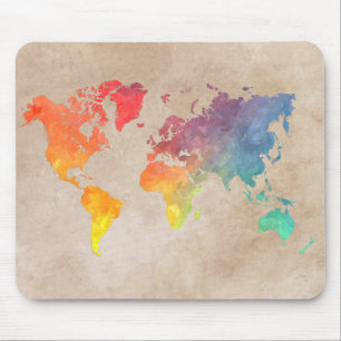 Mapa do mundo do mouse pad #map