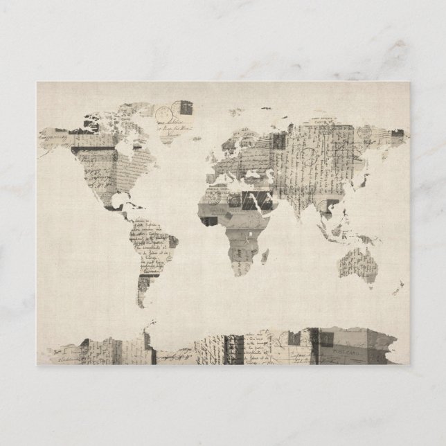 Mapa do Mundo dos Cartões Postais Antigos (Frente)
