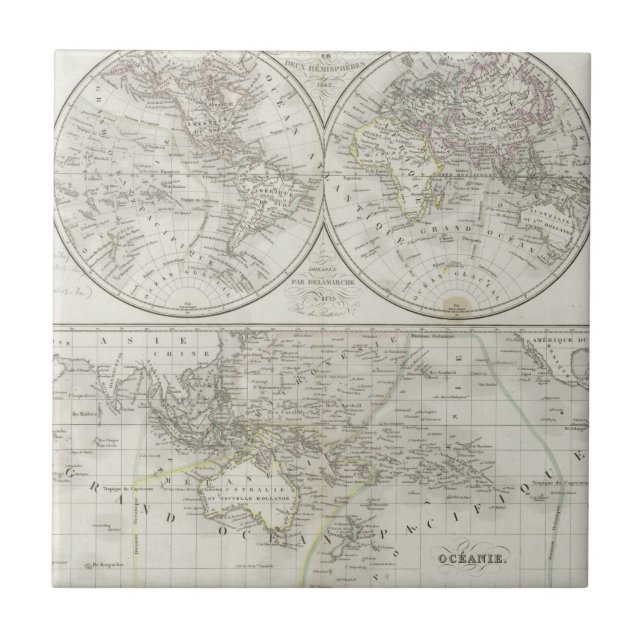 Mapa do mundo em dois hemisférios (Frente)