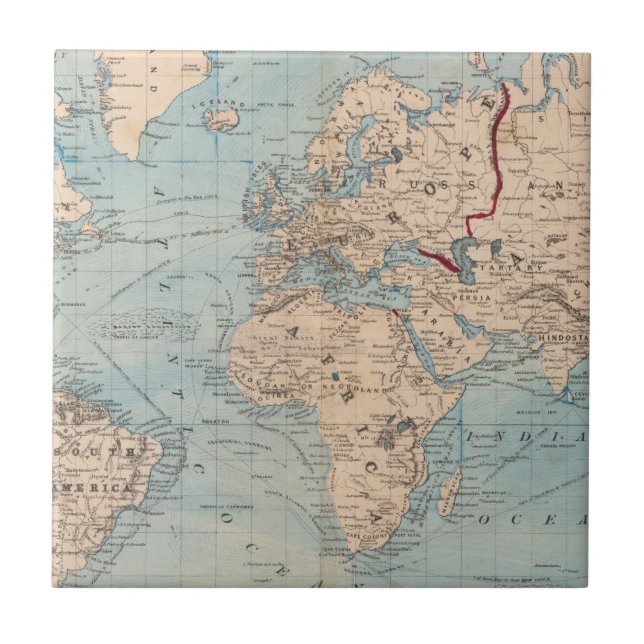 Mapa do mundo na projeção de Mercator (Frente)